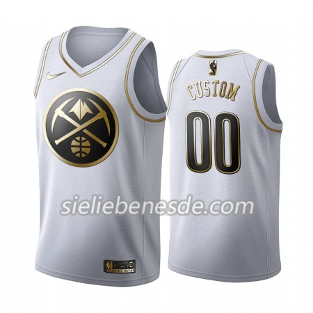 Herren NBA Denver Nuggets Trikot Nike 2019-2020 Weiß Golden Edition Swingman - Benutzerdefinierte